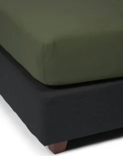 Essenza Organic Jersey Boxlagen B 140/160 x L 200/220 cm -Bomuldsjersey/elastan - Forest green