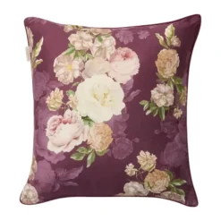 Essenza Orianna Pyntepude B 50 x L 50 cm - Bomuldssatin - Mauve wine