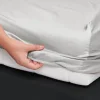 Essenza Satin Boxlagen B 90 x L 200 cm - Bomuldssatin - Sølvfarvet