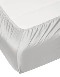 Essenza Satin Boxlagen B 90 x L 200 cm - Bomuldssatin - Sølvfarvet