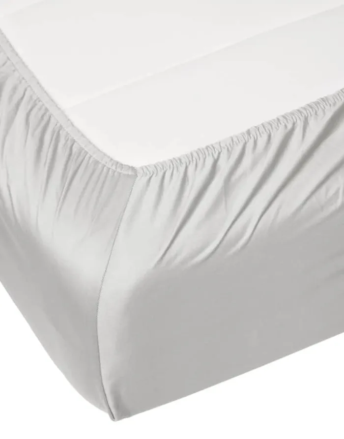 Essenza Satin Boxlagen B 90 x L 200 cm - Bomuldssatin - Sølvfarvet