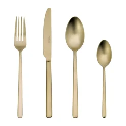 Eternum Nardo Bestiksæt - 16 dele 4 kuverter - Rustfrit stål - Champagne