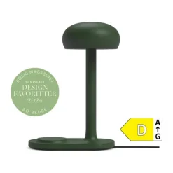 Eva Solo Emendo Lampe m. indbygget oplader H 29 x Ø 13 cm - Aluminium/stål - Emerald