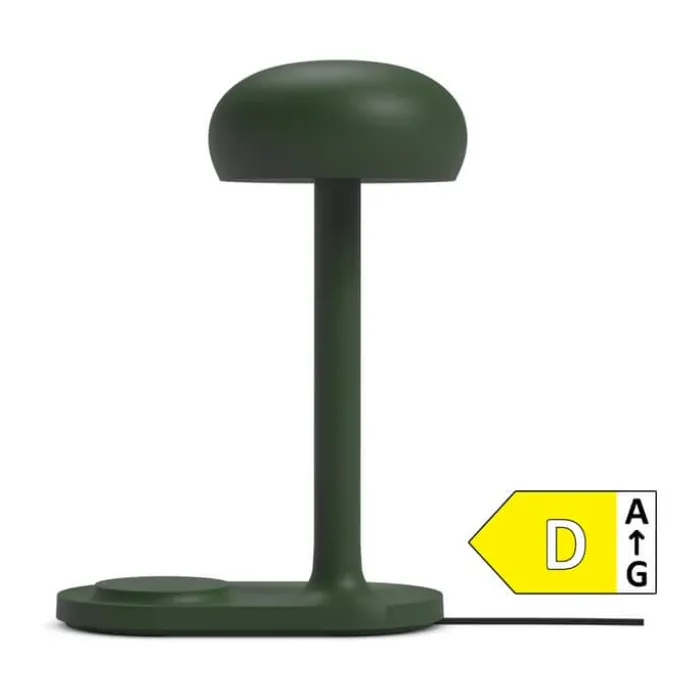 Eva Solo Emendo Lampe m. indbygget oplader H 29 x Ø 13 cm - Aluminium/stål - Emerald