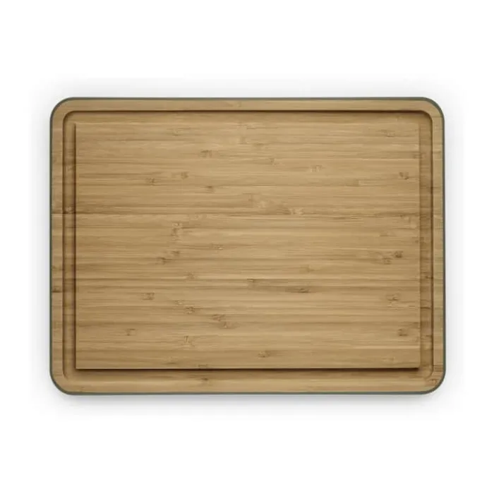 Eva Solo Green Tool Bambusskærebræt m. saftrille B 28 x L 39 cm - Olieret bambus/silikone - Natur/grøn