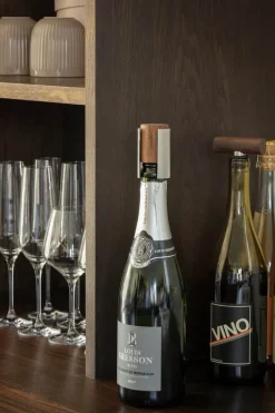 Eva Solo Liquid Lounge Champagneprop Ø 4 x H 7 cm - Rustfrit stål/silikone/valnøddetræ