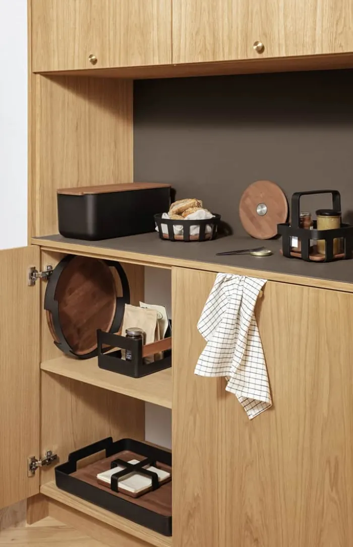 Eva Solo Nordic Kitchen Brødkurv Ø 21,5 x H 7 cm - Bambus/kunststof - Natur/sort