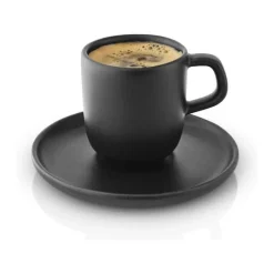 Eva Solo Nordic kitchen Espressokop m. underkop 7 cl - Stentøj - Sort