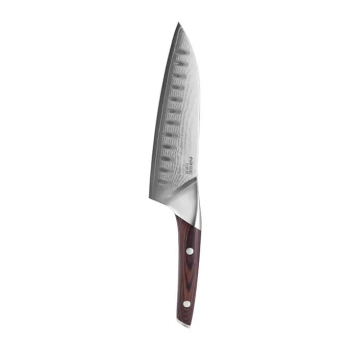 Eva Solo Nordic Kitchen Santokukniv L 18 cm - Damaskusstål/pakkatræ