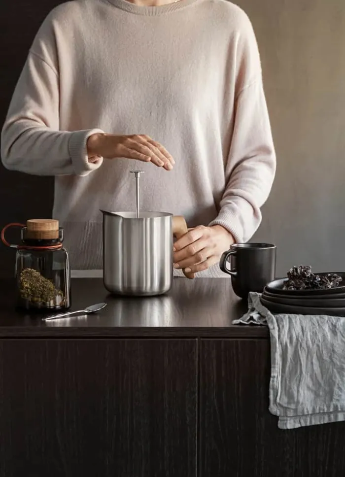 Eva Solo Nordic Kitchen Stempeltekande 1 liter - Rustfrit stål/olieret egetræ