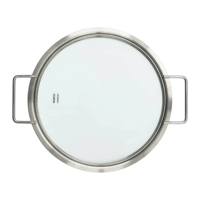 Eva Trio Glaslåg Ø 24 cm -90% genanvendt rustfrit stål- Børstet stål