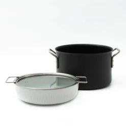 Eva Trio Glaslåg Ø 24 cm -90% genanvendt rustfrit stål- Børstet stål