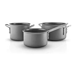 Eva Trio Grey Line Grydesæt - 3 dele 1,8/2,5/3,8 liter - Rustfrit stål - Slip-Let® belægning