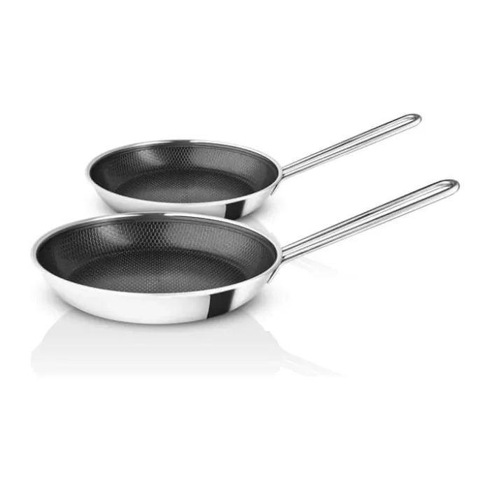 Eva Trio Multi Mosaic Stegepandesæt - 2 dele Ø 24/28 cm - Genanvendt aluminium/rustfrit stål - Blank stål