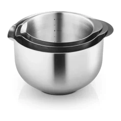 Eva Trio Røreskålsæt - 3 dele 1,5/2,0/3,0 liter - Rustfrit stål/Silikone - Stål