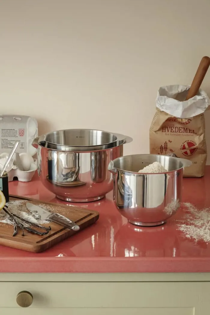 Eva Trio Røreskålsæt - 3 dele 1,5/2,0/3,0 liter - Rustfrit stål/Silikone - Stål
