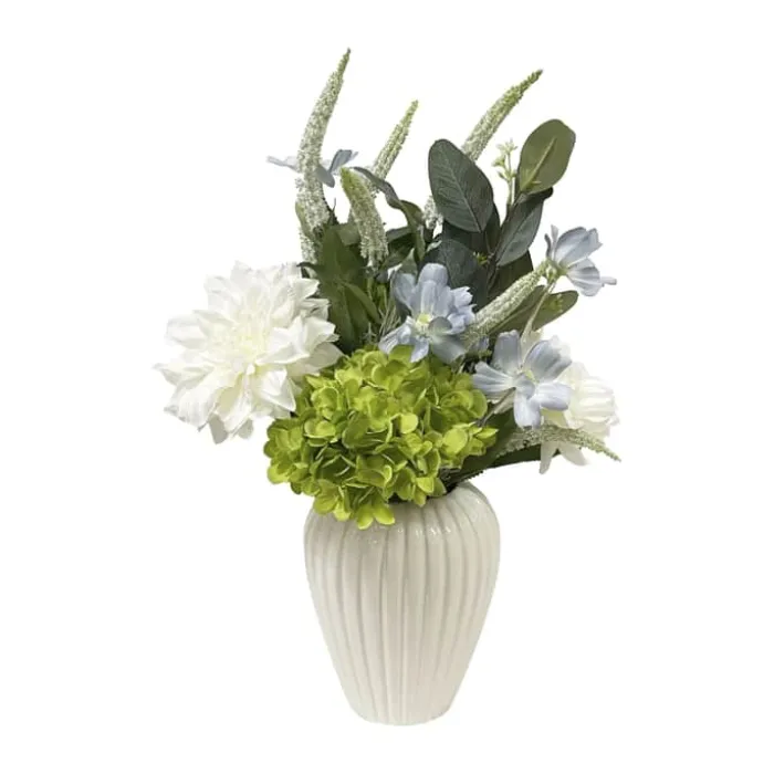 everbloom Kunstig Blomsterbuket H 60 - Kunststof/metal - Grøn/Blå