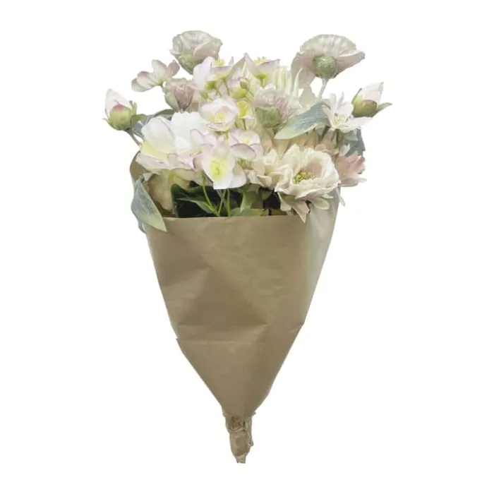 everbloom Kunstig Blomsterbuket H 60 - Kunststof/metal - Fersken