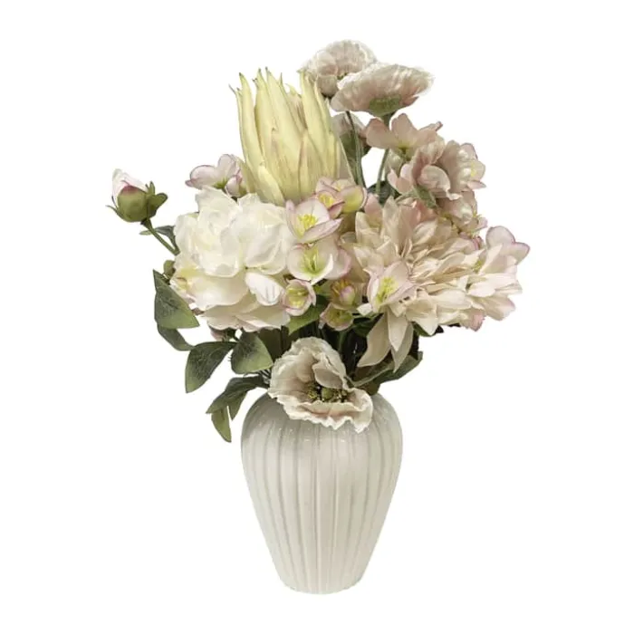 everbloom Kunstig Blomsterbuket H 60 - Kunststof/metal - Fersken