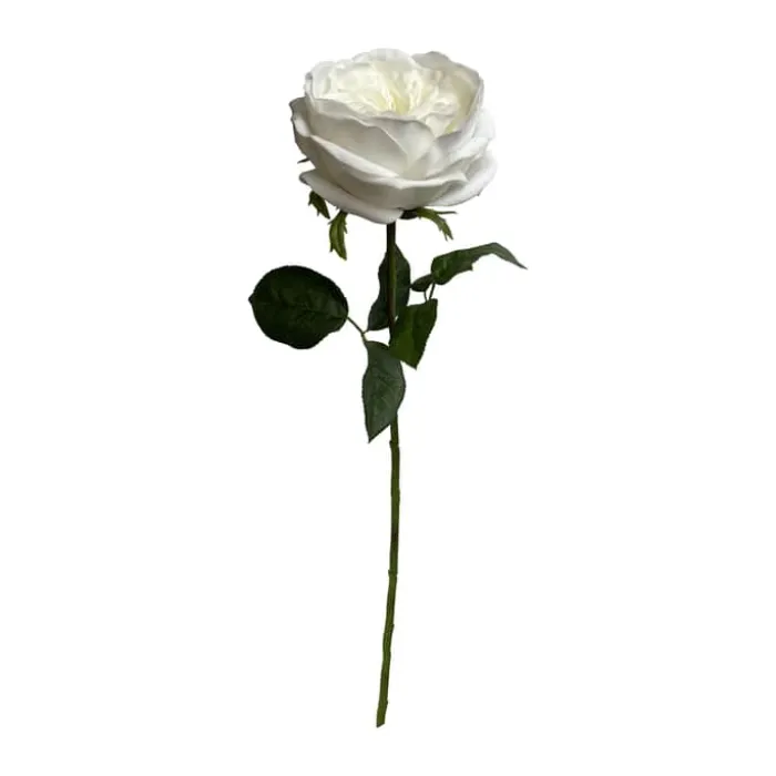 everbloom Kunstig Blomst - Rose H 46 cm - Plastik/metal - Hvid