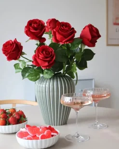 everbloom Kunstig Rose H 66 cm - Kunststof - Rød