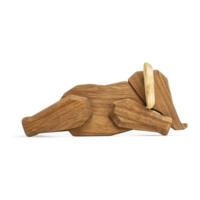 FableWood Mor-elefant H 15 cm - Magnetisk - Valnødde-/asketræ