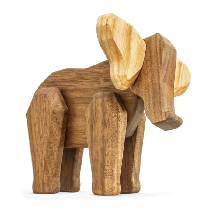 FableWood Mor-elefant H 15 cm - Magnetisk - Valnødde-/asketræ