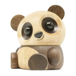 FableWood Panda - Pom Pom H 6 cm - Valnødde- og asketræ