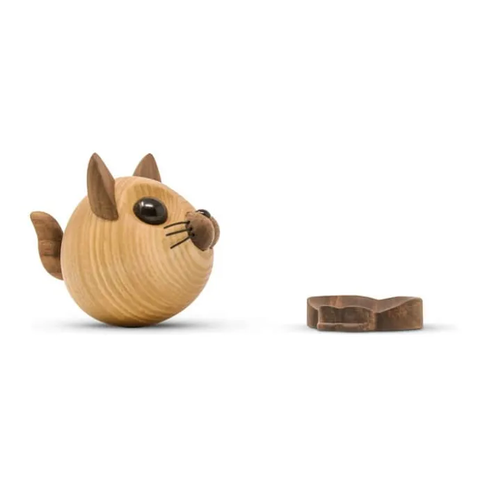 FableWood Pick Me Up Kat - Felix H 8 cm - Aske- og valnøddetræ