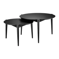 FDB Møbler D102 Sofabord Ø 55 cm - Egetræ - Sort