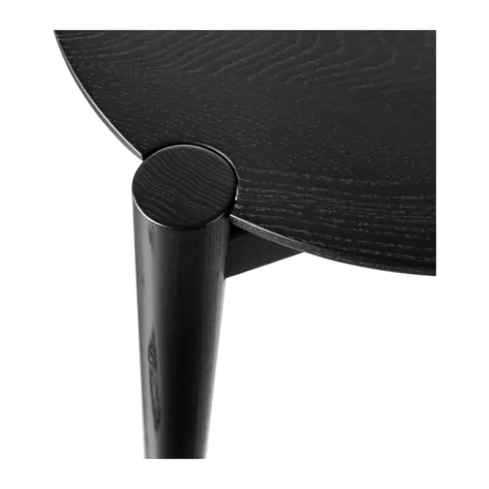 FDB Møbler D102 Sofabord Ø 55 cm - Egetræ - Sort