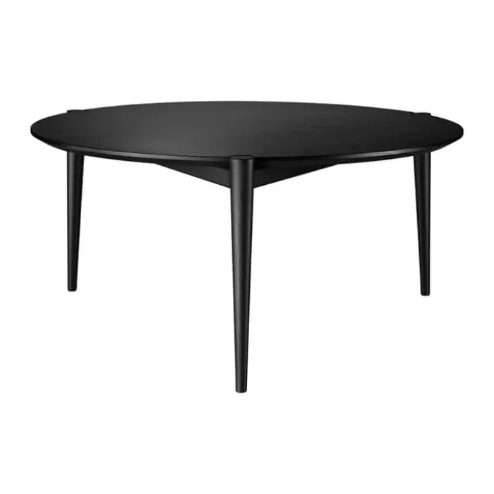 FDB Møbler D102 Sofabord Ø 85 cm - Egetræ - Sort