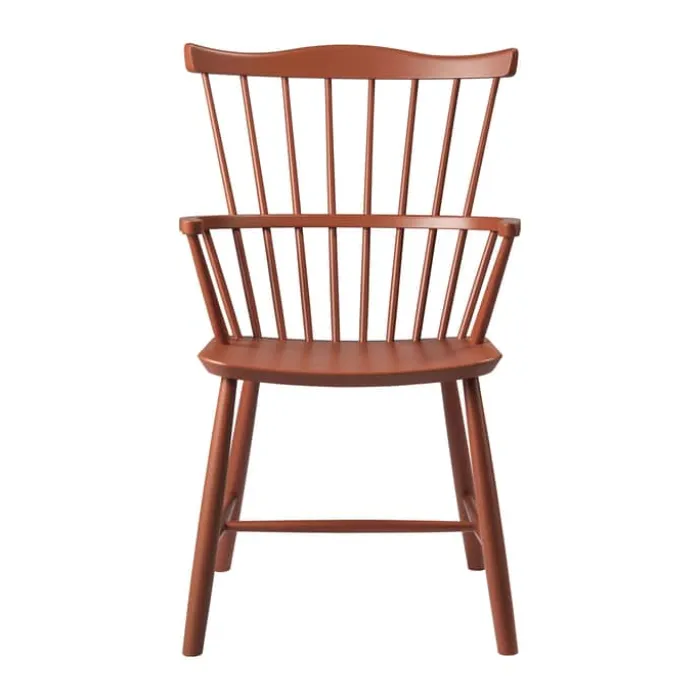FDB Møbler J52B Lænestol H 90 cm - Bøgetræ - Brick red