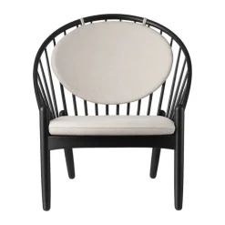 FDB Møbler J166 Jørna Lænestol H 86,5 x B 76,5 x D 75,5 cm - Certificeret egetræ - Beige/sort malet