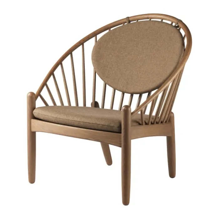 FDB Møbler J166 Jørna Lænestol H 86,5 x B 76,5 x D 75,5 cm - Røget egetræ - Brown/røget