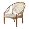 FDB Møbler J166 Jørna Lænestol H 86,5 x B 76,5 x D 75,5 cm - Røget egetræ - Rødtern/røget