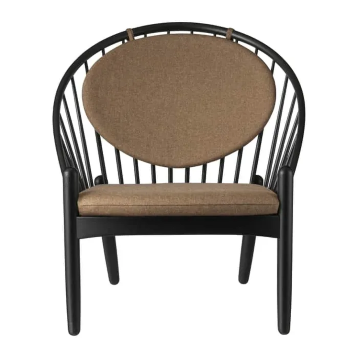 FDB Møbler J166 Jørna Lænestol H 86,5 x B 76,5 x D 75,5 cm - Certificeret egetræ - Brun/sort