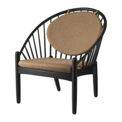 FDB Møbler J166 Jørna Lænestol H 86,5 x B 76,5 x D 75,5 cm - Certificeret egetræ - Brun/sort