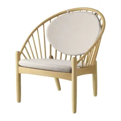 FDB Møbler J166 Jørna Lænestol H 86,5 x B 76,5 x D 75,5 cm - Certificeret egetræ - Lys beige/natur