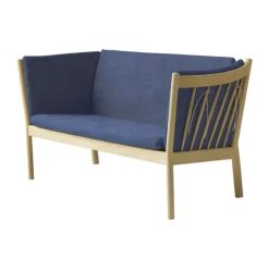 FDB Møbler J148 Sofa H 79,5 x B 153,5 x D 72 cm - Certificeret egetræ - Mørkeblå