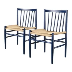 FDB Møbler J80 Spisebordsstol - 2 stk H 82 cm - Bøgetræ - Steel blue