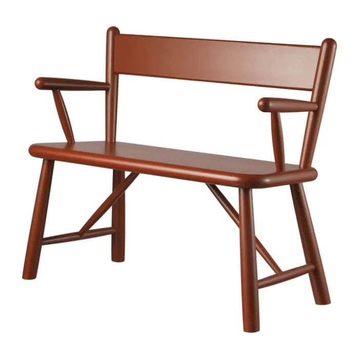 FDB Møbler P11 Børnebænk H 58,5 x B 70 x D 32 cm - Certificeret bøgetræ - Rød