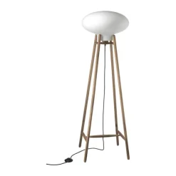 FDB Møbler U5 Hiti Gulvlampe Ø 40 x H 124 cm - Valnøddetræ/glas - Opal