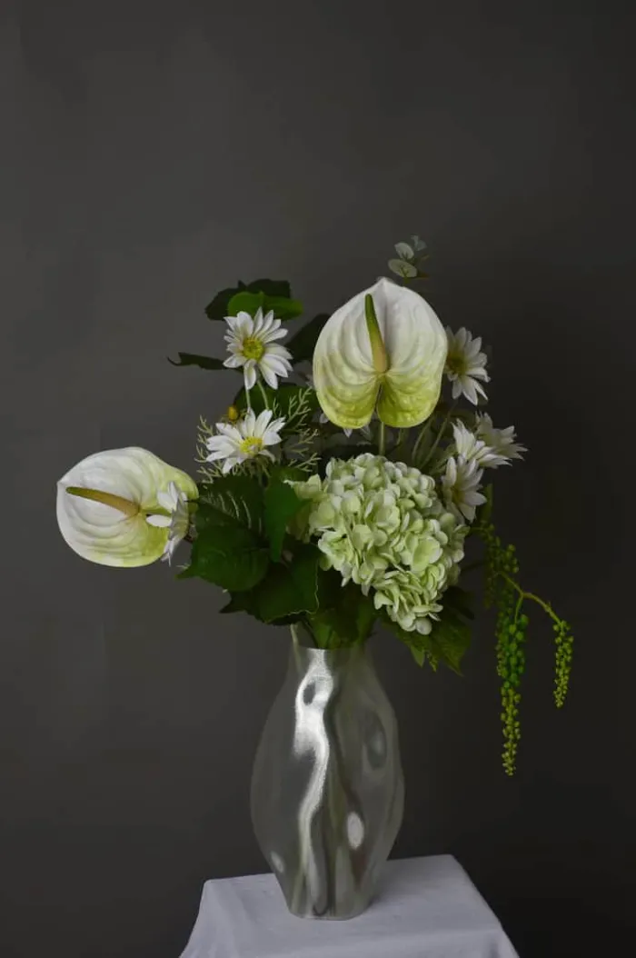 Fleuristc Fresh Mint Buket 8 stilke - Kunststof - Hvid/grøn