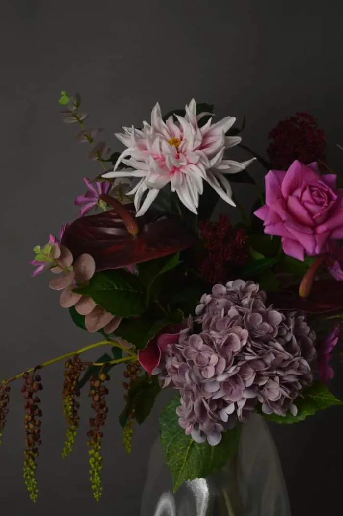 Fleuristc Pinky Promise Buket 13 stilke - Kunststof - Lyserød/lilla