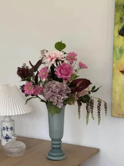 Fleuristc Pinky Promise Buket 13 stilke - Kunststof - Lyserød/lilla