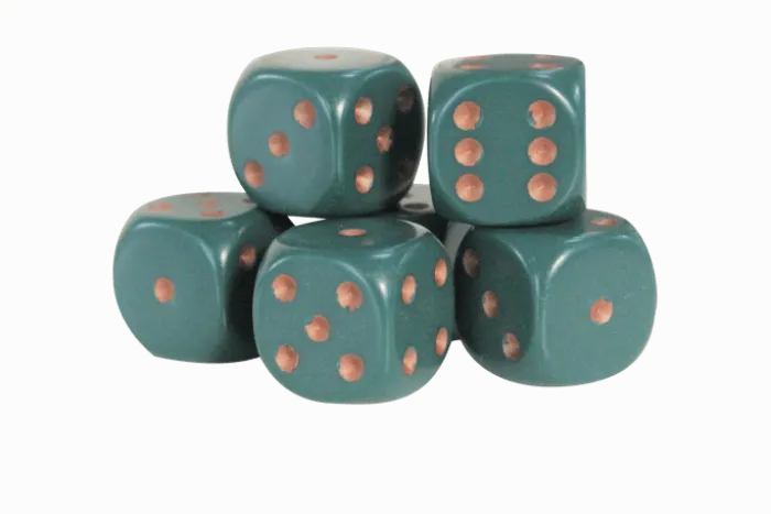 Frede Høst Terning - 6 stk. H 1,6 x B 1,6 x L 1,6 cm - Resin - Grøn