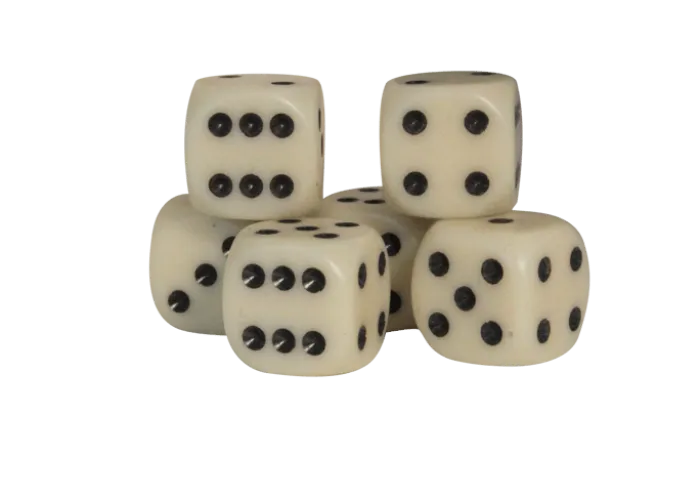 Frede Høst Terning - 6 stk. H 1,6 x B 1,6 x L 1,6 cm - Resin - Hvid
