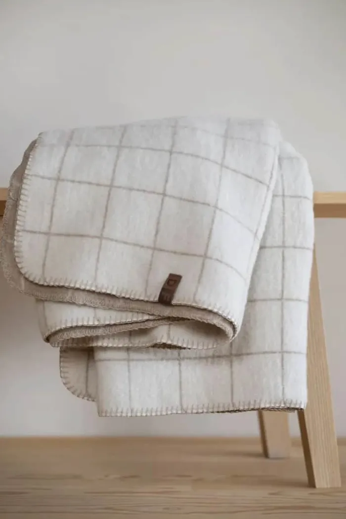 Fusenegger Merano Plaid B 160 x L 200 cm - Uld/polyacryl/bomuld - Ecru