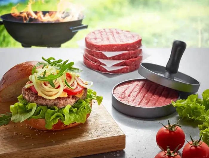 Gefu Hamburgerpresser Ø 11,8 x H 9,3 cm - Aluminium/plastik - Grå